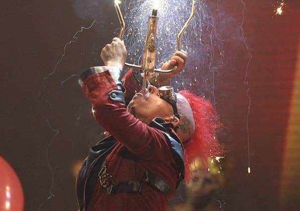 A sword swallower at The Circus of Horrors. Picture by Ken Mckay
