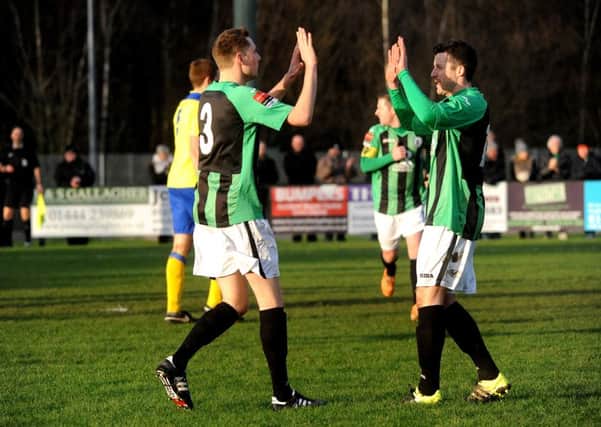 Burgess Hill Town v Kingstonians. Hill's first goal. Pic Steve Robards   SR1602095 SUS-160117-130758001