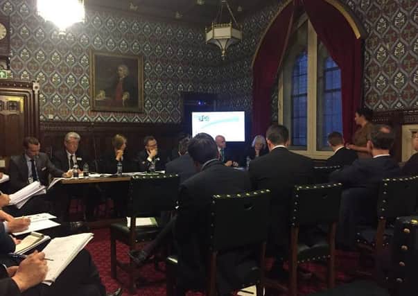 Nus Ghani, Wealden MP, addressing ministers, rail bosses and fellow MPs on  the recent performance of Southern and Network Rail (photo submitted). SUS-160118-173239001