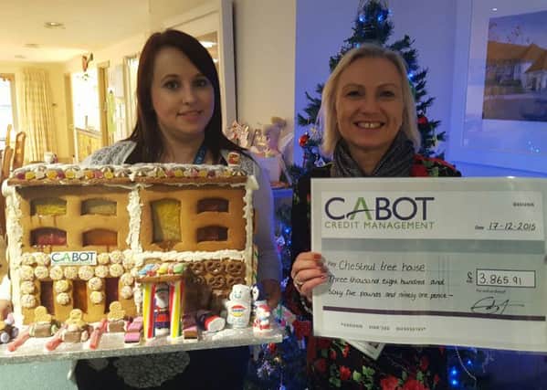 Kat Norton, customer ops at Cabot Financial (Marlin), right, with Sarah Arnold, corporate fundraising manager at Chestnut Tree House
