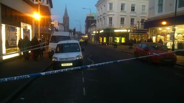 Road closed after accident in Eastbourne town centre SUS-160120-165340001