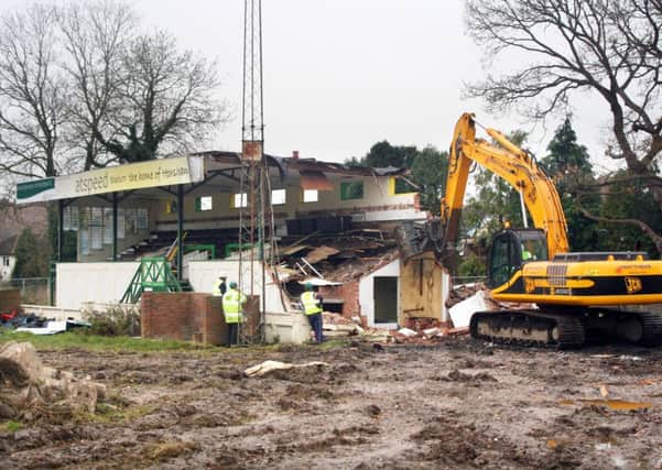 Demolition of Horsham FCs former Queen Street ground       Pic by Tony Puttick