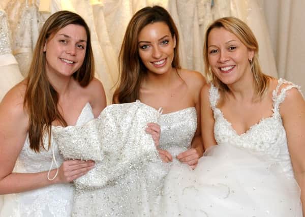 Joanne Danton, Sara Ellis and Emily Fox are  joining forces to hold a charity ball where brides will have the chance to wear their wedding dresses on the evening. They will be supporting The Wedding Wishing Well Foundation and SASH Charity  Breast Cancer Care. Pic Steve Robards  SR1603768 SUS-160502-165616001