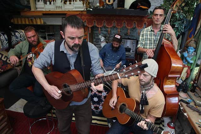 Mountain Firework Company playing at the Lamb Folk Club in Eastbourne SUS-160125-092311001