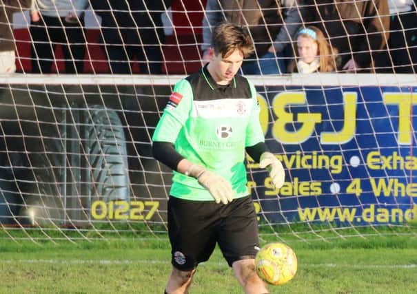 Dan Rose in action for Hastings United against Whitstable Town on January 16. Picture courtesy Joe Knight