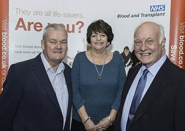Donors from Worthing, from left, Barry Lovell, Susan Lanz and Brian Medway
