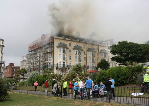The fire at Marlborough House, St Leonards, in 2013