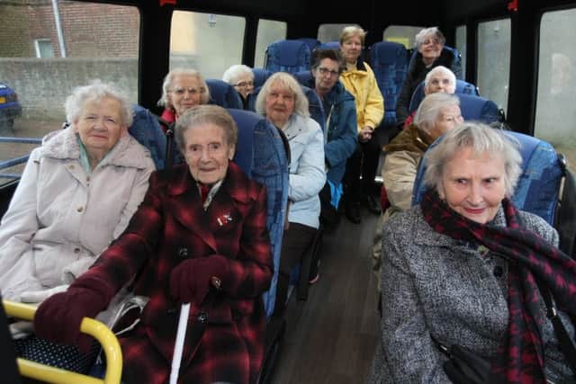 Society members inside the new minibus DM1612384a