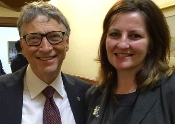 Eastbourne MP Caroline Ansell meets Bill Gates SUS-160127-142706001