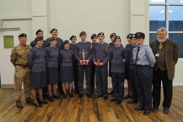 RAF cadets in the CCF (Combined Cadet Force) at the air squadron trophy competition