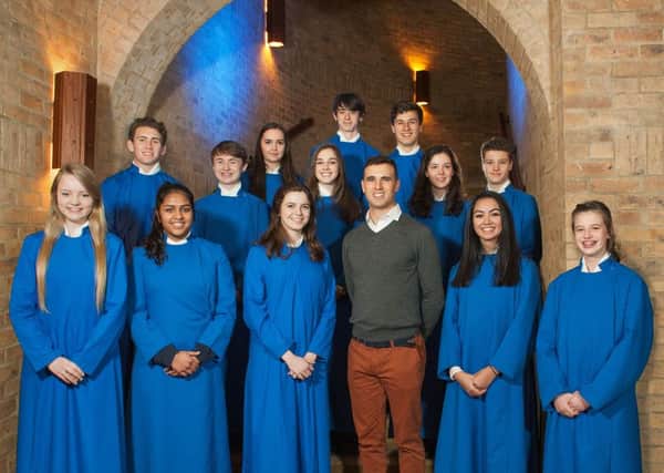 Former Worth School pupil and choir member Mark Spyropoulos with the Schola at Worth School after becoming the first Englishman since the Reformation to hold a contract with the Sistine Chapel Choir - picture submitted