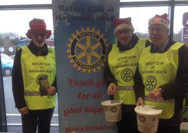 The Rotary Club of Haywards Heath grateful for generous donations SUS-160128-160420001