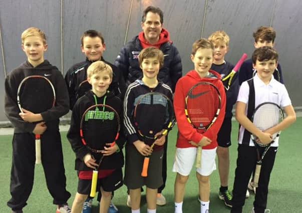Chris Wilkinson and the CR&FC young tennis players