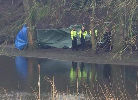 Police at the scene at Blatchington Pond Seaford. Photo by Dan Jessup. SUS-160131-133153001