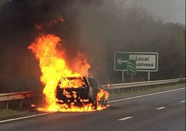 Car fire in Handcross. Photo by PC Steve Taylor