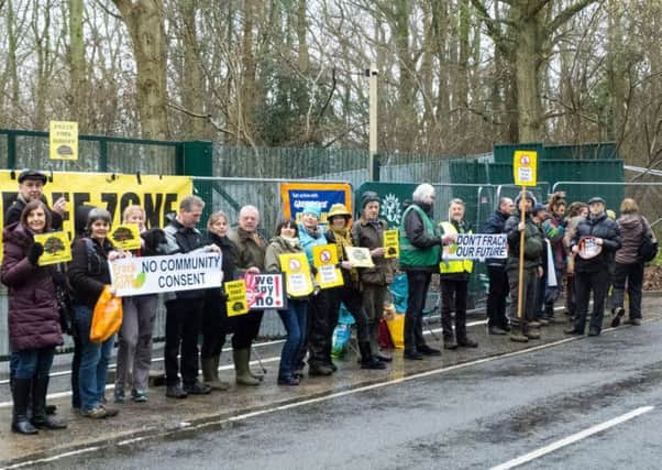 Anti fracking protest at 'Gatwick Gusher' oil well