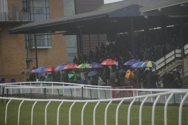 Gloom at Fontwell - they'll be hoping to avoid such scenes when their 2016 programme begins / Picture by Clive Bennett