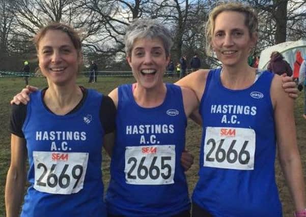 Hastings Athletic Club's senior women at the South of England Cross-Country Championships. Picture courtesy Terry Skelton