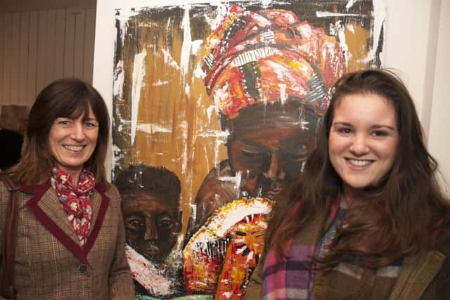 Clair Boarer with artist Chloe Boarer and her work African Lady and Child