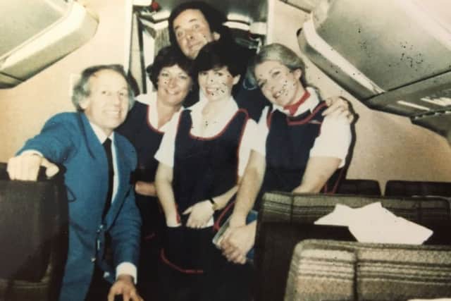 Sir Terry with the BA cabin crew