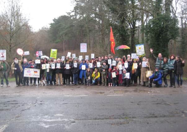 Frack-free campaigners at Lower Stumble drill site in Balcombe