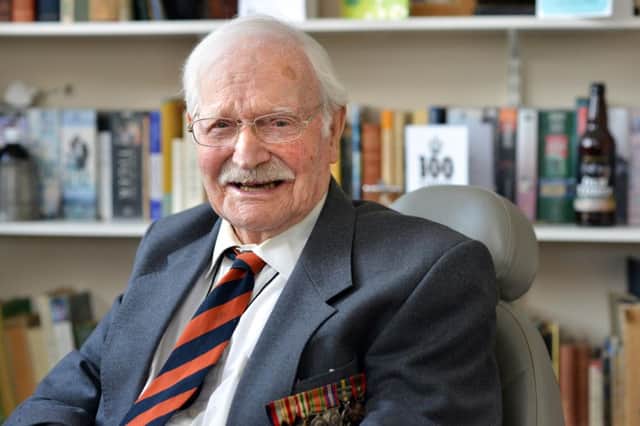 Major Alfreed Lindforth Pitman, 100th birthday, Greyfriars Court, Lewes SUS-160402-090532008