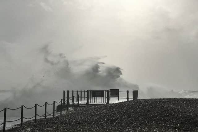 Stephanie Gaunt took this picture of breaking waves as Storm Imogen hit the south coast