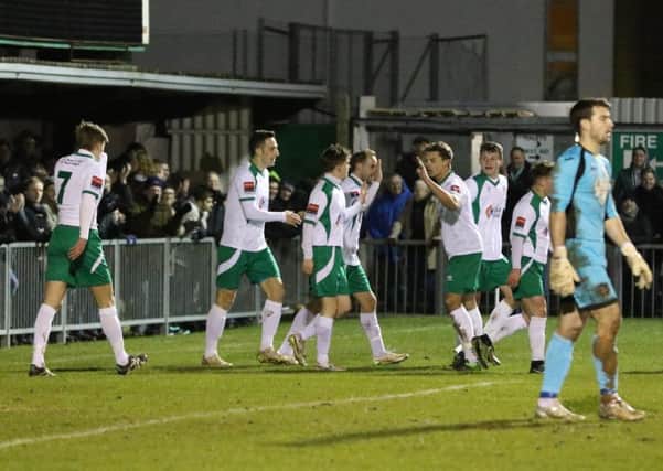 The Rocks players celebrate Jason Prior's opener / Picture by Tim Hale