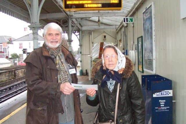 Shoreham Society Gerard Rosengery at Shoreham station SUS-161202-103911001
