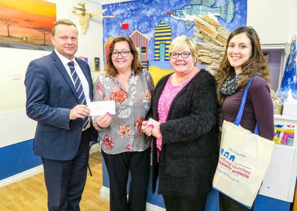 Foundation trustee Simon Miles with Worthing Churches Homeless Projects fundraising manager Sue Stevens, nominator Tina Sutcliffe and community fundraiser Rachel Blair