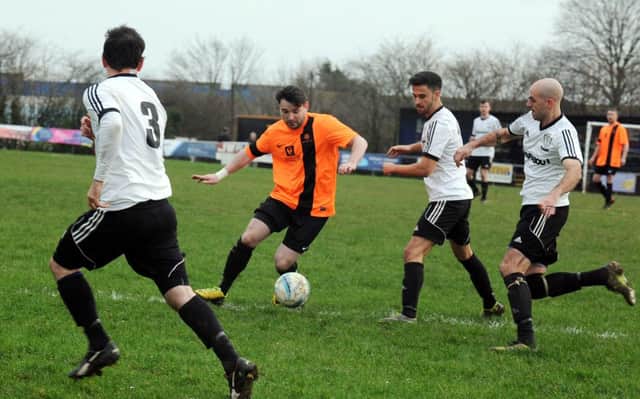 Action from Bexhill United's 2-1 defeat away to Mile Oak on Saturday. Picture by Kate Shemilt (SUS-160602-180407008)