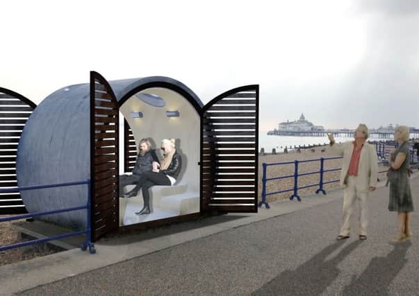 Eastbourne beach huts competition: Bisset Adams, Pipe Dreams SUS-161202-144124001