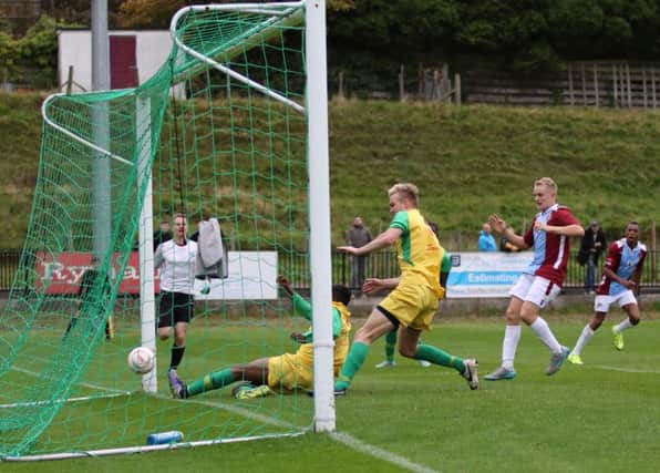 Hastings United's opening goal in the reverse fixture against Walton & Hersham. Picture courtesy Scott White