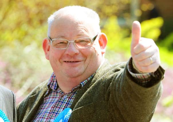 Jim Rae pictured just after being elected to West Sussex County Council in May 2013
