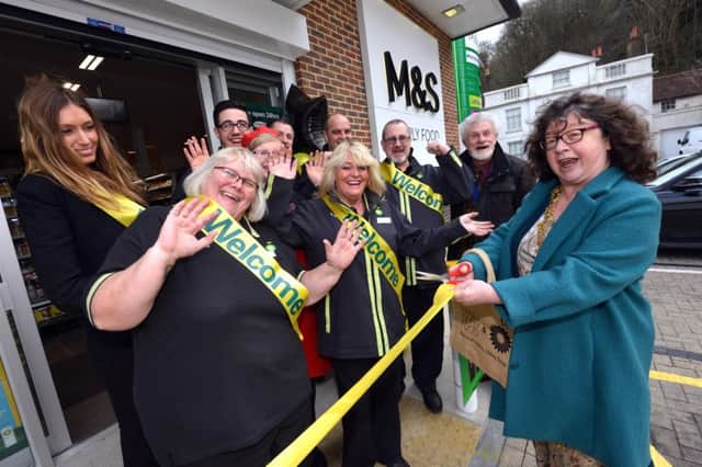 Lewes Mayor, Susan Murray, opening new M&S garage. SUS-160217-225328008