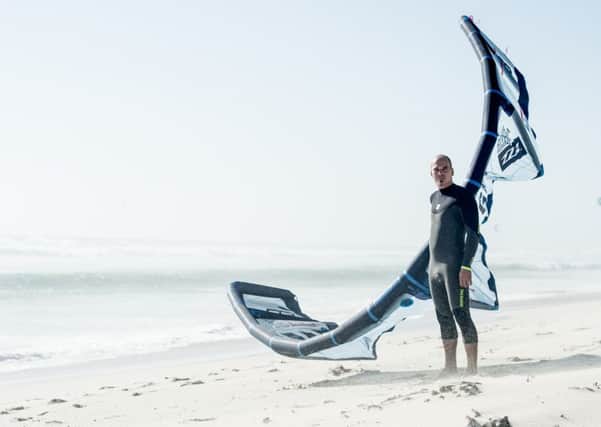 Lewis Crathern was seriously injured when he crashed during a kitesurfing competition in South Africa in February 2016.

Picture 5 shows him kitesurfing moments before the accident.