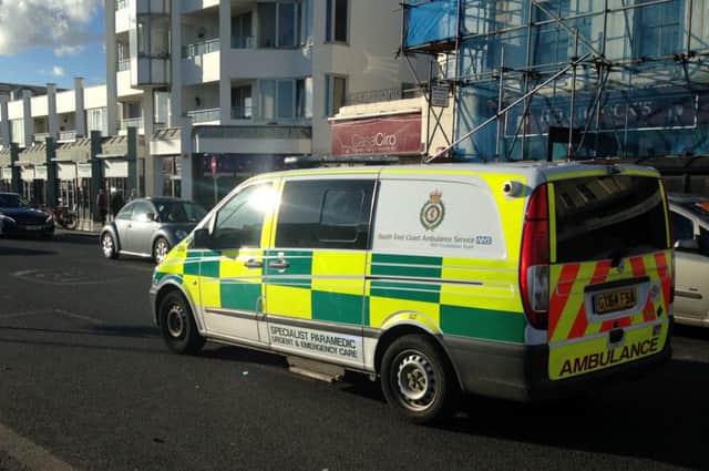Ambulance car at the scene near The Dome Cinema. SUS-160219-095648001