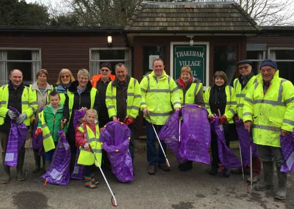 Nick Herbert MP with Thakehams parish council and volunteers for the Clean for the Queen litter pick - picture submitted