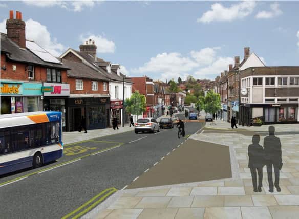 Artist's impressions showing the revised plans for Uckfield High Street - Jun 2015 SUS-150616-110646001