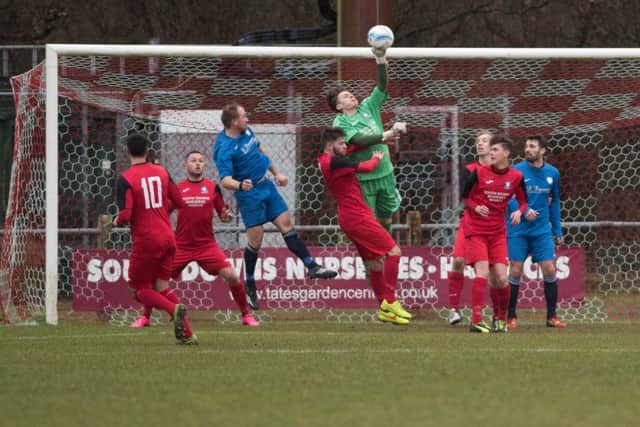 Action from Hassocks v Horsham YM. Picture by Phil Westlake