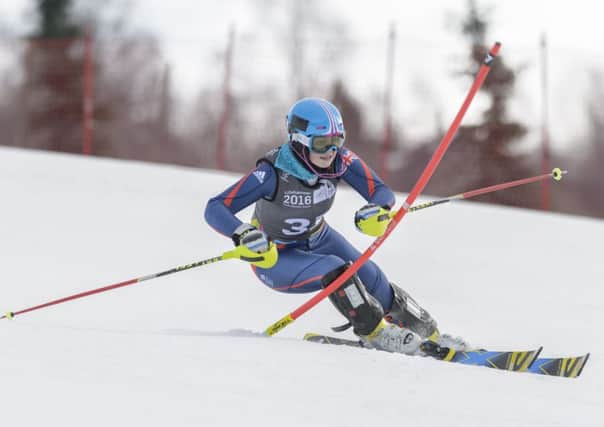 Yasmin Cooper goes in the ladies' slalom in Lillehammer / Picture by  Paul Sanwell / OP Photographic