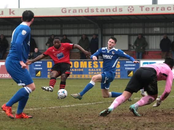 Nat Pinney scores once again for Eastbourne Borough