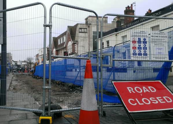 The eastern end of the High Street closed for improvement works