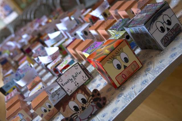 Children from eight schools designed and made more than 450 hedgehogs