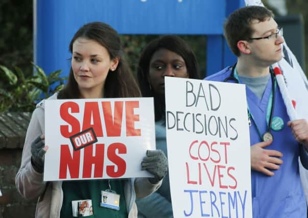 Doctors strike outside Worthing Hospital. Pictures by Eddie Mitchell SUS-161201-094403001