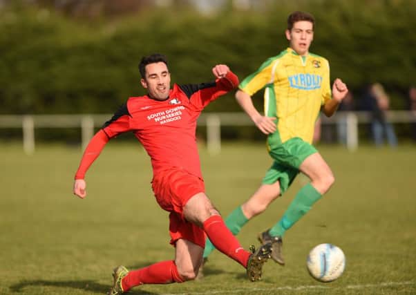 Phil Gault in action during the 4-4 draw with Hailsham. Picture by Phil Gault
