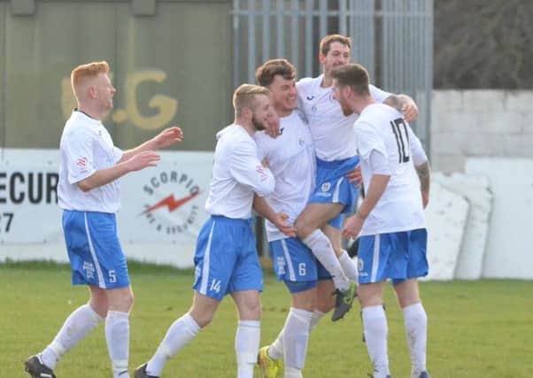 Nathan Cooper celebrates his goal. Picture by Grahame Lehkyj