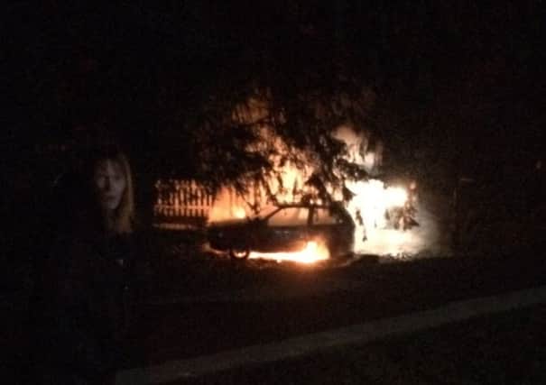 A car on fire on St Helen's Road that the fire service believe was set alight deliberately. Photo by Jamie-lee Osborne