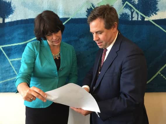 Horsham MP Jeremy Quin with rail minister Claire Perry