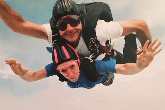 Skydiving is just one of the ways Clare has raised thousands for Meningitis Now. She also walked the London and New York marathons in 2005